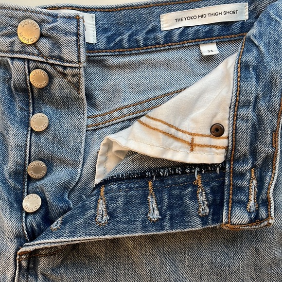 DENIM FORUM - THE YOKO MID THIGH SHORT SIZE 25 - 7 YEARS PICTURE THIE BLEU - Picture 2 of 7